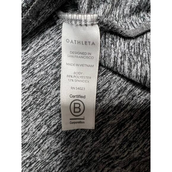 Athleta Uptempo Short Cropped Hoodie heathered charcoal Grey Size Medium - Picture 8 of 10